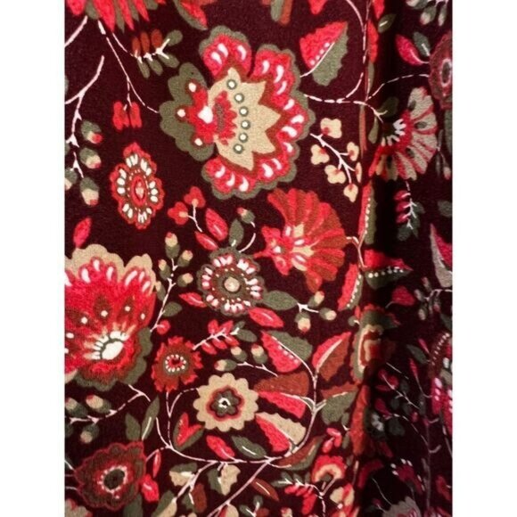 Boho Floral Print Long Sleeve Blouse With Crochet Detail Womens Size L By Inseta - Picture 3 of 5